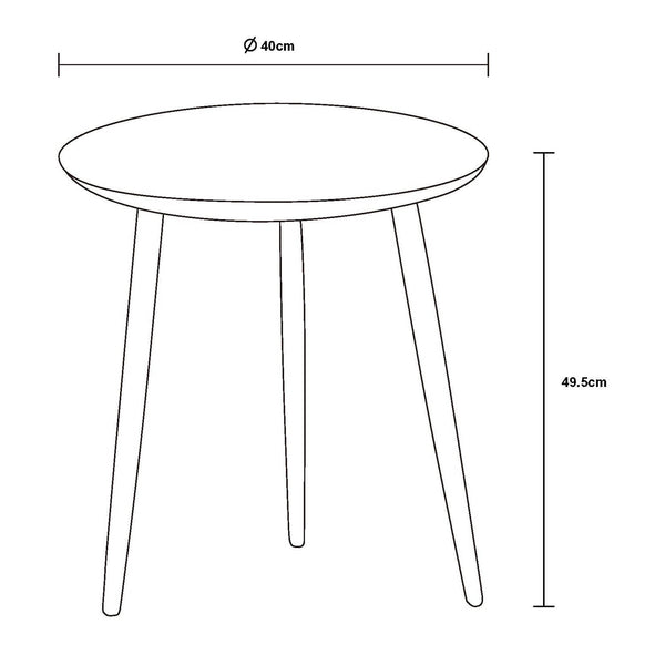 Decofurn Furniture | ASH_44cm_ROUND_METAL_SIDE_TABLE | Dimensions