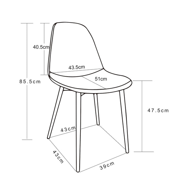 Decofurn Furniture | AVA_DIING_CHAIR | Dimensions