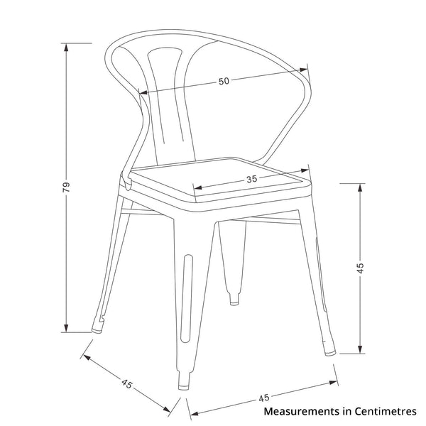 Decofurn Furniture | BRONX_ARMCHAIR | Dimensions