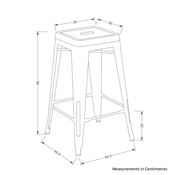 Decofurn Furniture | BRONX_KITCHEN_STOOL | Dimensions