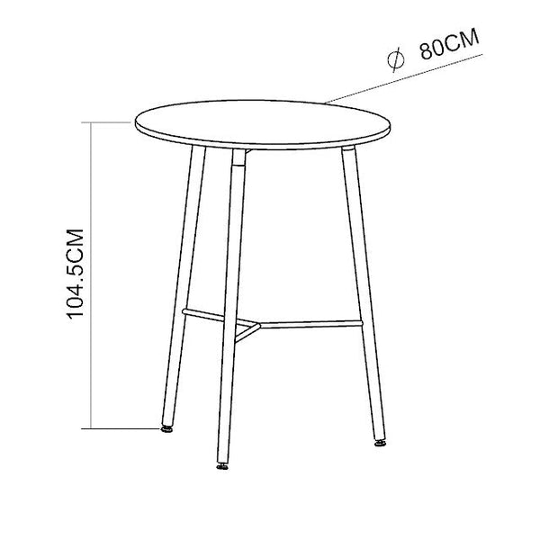 Decofurn Furniture | CAPRI_80cm_WOODEN_LEG_PODIUM | Dimensions
