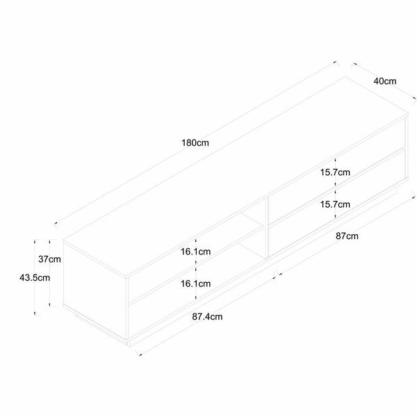 Decofurn Furniture | CENTO-180cm-2-DRAWER-TVPLASMA-UNIT | Dimensions
