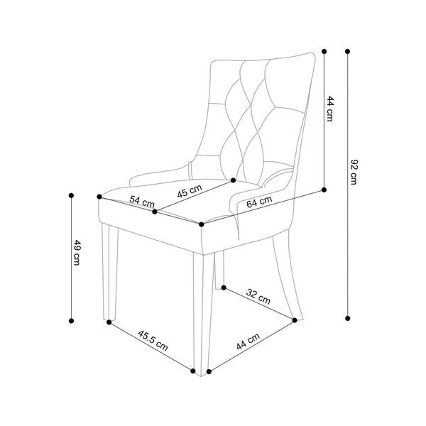 Decofurn Furniture | DIDIER_FABRIC_DINING_CHAIR | Dimensions