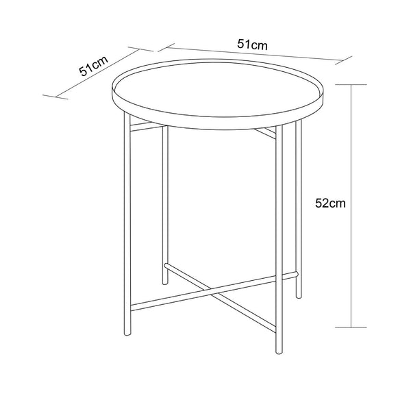 Decofurn Furniture | HALI_51cm_SIDE_TABLE | Dimensions