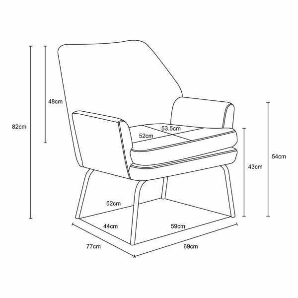 Decofurn Furniture | Jett-Chair | Dimensions