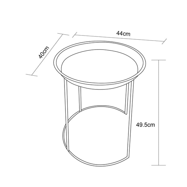 Decofurn Furniture | KOMO_42cm_ROUND_METAL_SIDE_TABLE | Dimensions