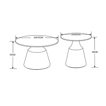 Decofurn | Lea Set of 2 70/50cm Stone Top Coffee Table | – Decofurn ...
