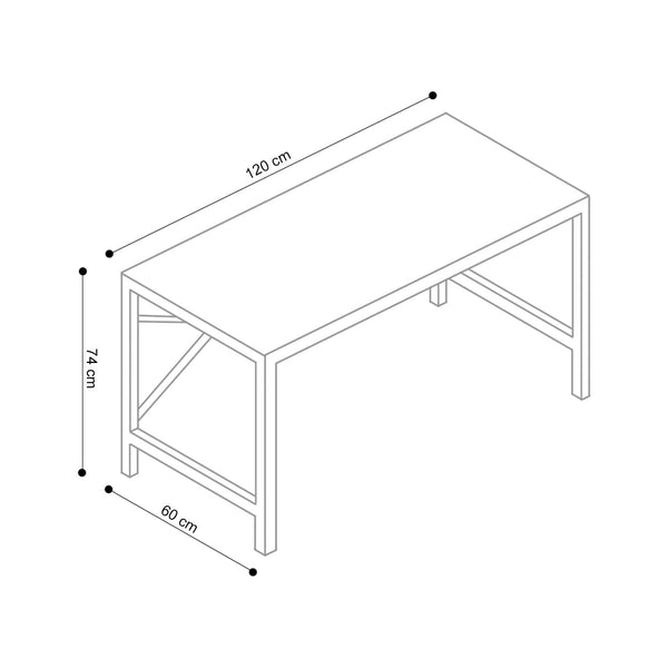 Decofurn Furniture | OMEGA_120cm_DESK | Dimensions
