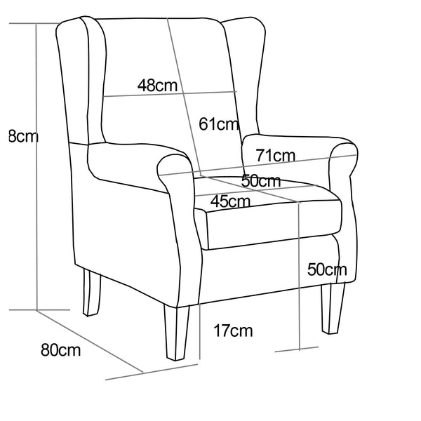 Decofurn Furniture | SAM-ARMCHAIR | Dimensions