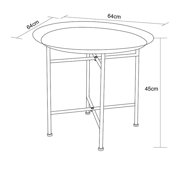 Decofurn Furniture | ZEUS_64cm_ROUND_COFFEE_TABLE | Dimensions