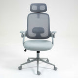 ERGONOMIC OFFICE CHAIR AH612 W/HEADREST - GREY