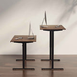 ELECTRIC ADJ SIT-STAND DESK-DARK WALNUT/BLACK
