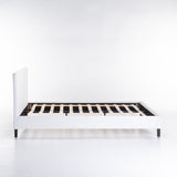 KIM LEATHER TOUCH QUEEN BED - WHITE