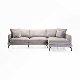 FLORES FABRIC CORNER CHAISE - GREY - RIGHT