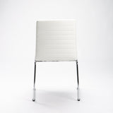 MIA LEATHER TOUCH CHROME DINING CHAIR - WHITE