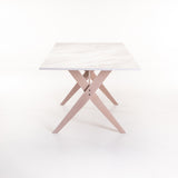 TABLE E031 180x90cm - WHITESTONE/LIGHT LEGS