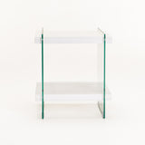 JULEP 45x45cm 8MM TEMPERED GLASS SIDE TABLE-WH
