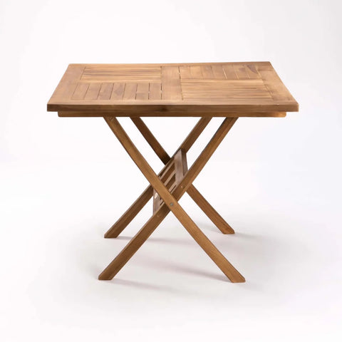 90cm SQUARE TEAK TABLE SLAT LEGS