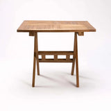 90cm SQUARE TEAK TABLE SLAT LEGS