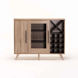 ACE BAR UNIT SIDEBOARD - LIGHT OAK/GREY