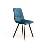 ADDISON VELVET DINING CHAIR - PETROL BLUE