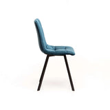 ADDISON VELVET DINING CHAIR - PETROL BLUE