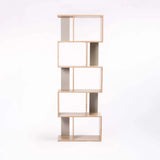 AIR MODULAR 5 SHELF UNIT - LIGHT OAK/LIGHT GREY