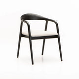 ALINA WOODEN DINING CHAIR-TEXTURED STONE/BLACK