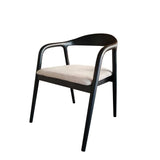 ALINA WOODEN DINING CHAIR-TEXTURED STONE/BLACK