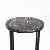 ALIX SET OF 2 TABLES - BLACK/BLACK MARBLE