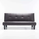 ALLAN LEATHER TOUCH SLEEPER COUCH - BROWN