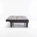 ALLAN LEATHER TOUCH SLEEPER COUCH - BROWN