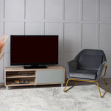 ALLY 1 DOOR TV/PLASMA UNIT - LIGHT OAK/LIGHT GREY