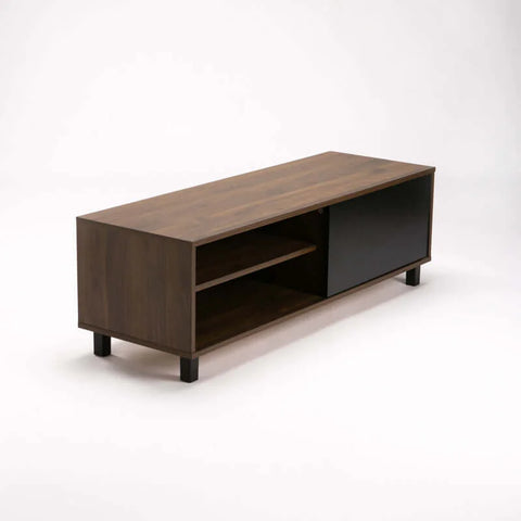 ALLY 1 DOOR TV/PLASMA UNIT - WALNUT/BLACK