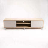 ALLY 2 DOOR TV/PLASMA UNIT - LIGHT OAK/LIGHT GREY