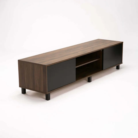 ALLY 2 DOOR TV/PLASMA UNIT - WALNUT/BLACK