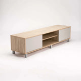 ALLY 2 DOOR TV/PLASMA UNIT - LIGHT OAK/LIGHT GREY
