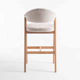 ALORA WOODEN BARSTOOL - OATMEAL