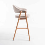 ALORA WOODEN KITCHEN STOOL - OATMEAL