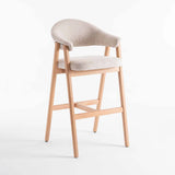 ALORA WOODEN KITCHEN STOOL - OATMEAL