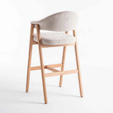 ALORA WOODEN KITCHEN STOOL - OATMEAL