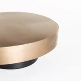 AMARA 78x91cm OVAL COFFEE TABLE - BRASS ANTIQUE