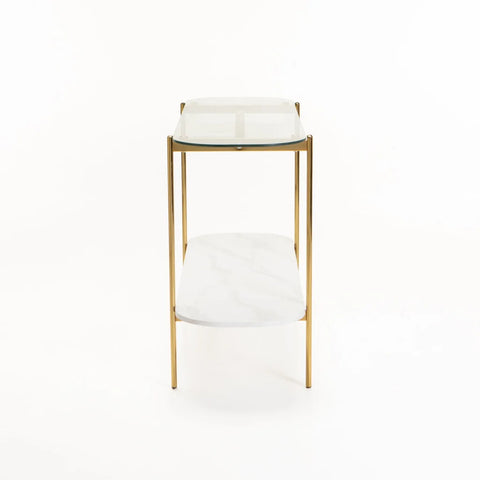 AMORE 120cm CONSOLE - GOLD / WHITE MARBLE