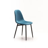 AMY VELVET DINING CHAIR - PETROL BLUE