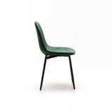 AMY VELVET DINING CHAIR - FOREST GREEN