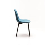AMY VELVET DINING CHAIR - PETROL BLUE