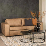 ANTONIO GENUINE LEATHER 3 SEATER - BUFFED TAUPE