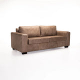 ANTONIO GENUINE LEATHER 3 SEATER - BUFFED TAUPE