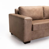 ANTONIO GENUINE LEATHER 3 SEATER - BUFFED TAUPE
