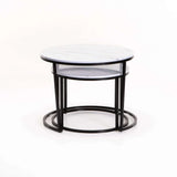 ARGO SET OF 2 TABLES - BLACK/WHITE MARBLE